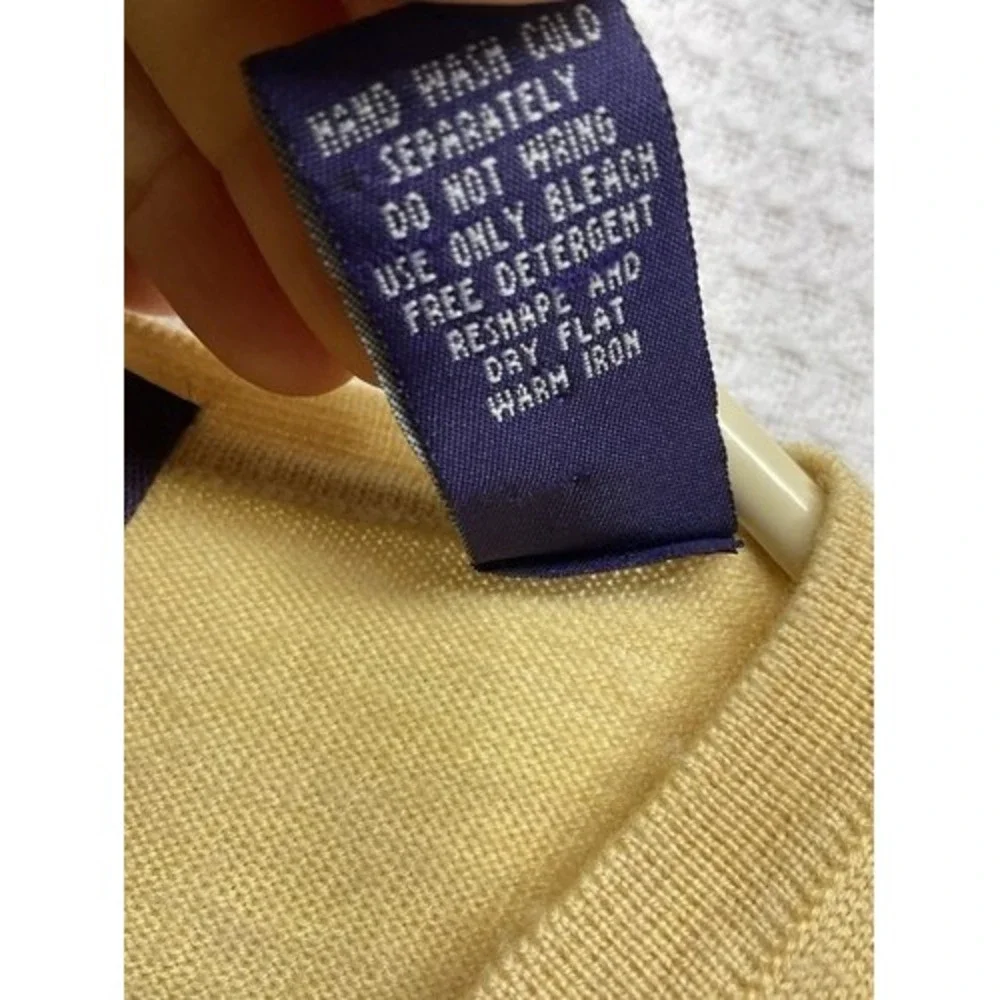 NWOT J. Ashford Wool Mark Yellow V-Neck Sweater Vest Men XL Italy 100% Wool